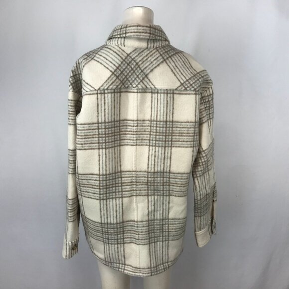 J. JILL ~ WOMENS MEDIUM ~ CREAM BUTTON UP SHIRT JACKET SHACKET - Picture 5 of 7